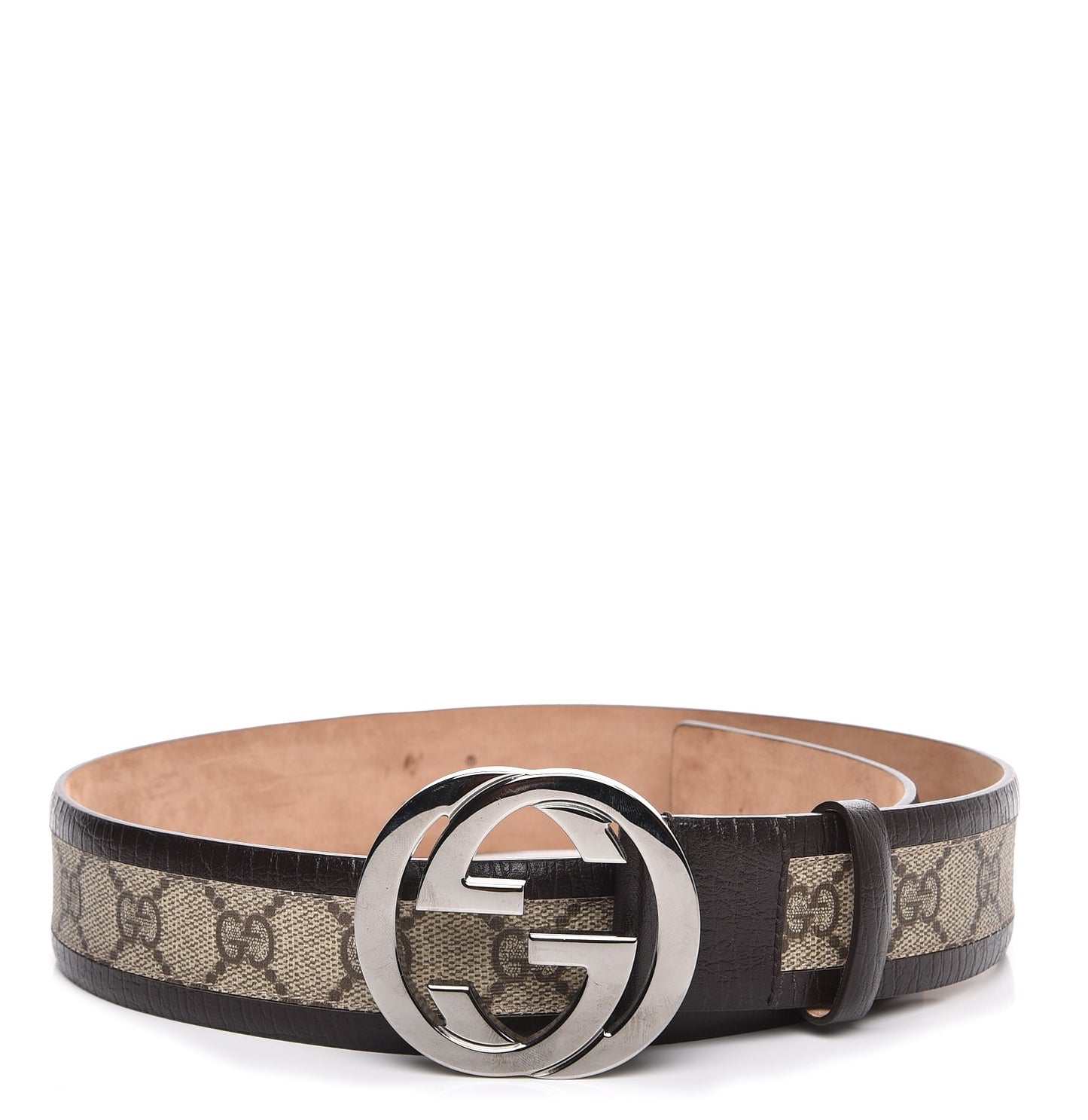 GG Supreme Monogram Niagara Lux Calfskin Interlocking G 40mm Belt 75 30 Beige Ebony Cocoa