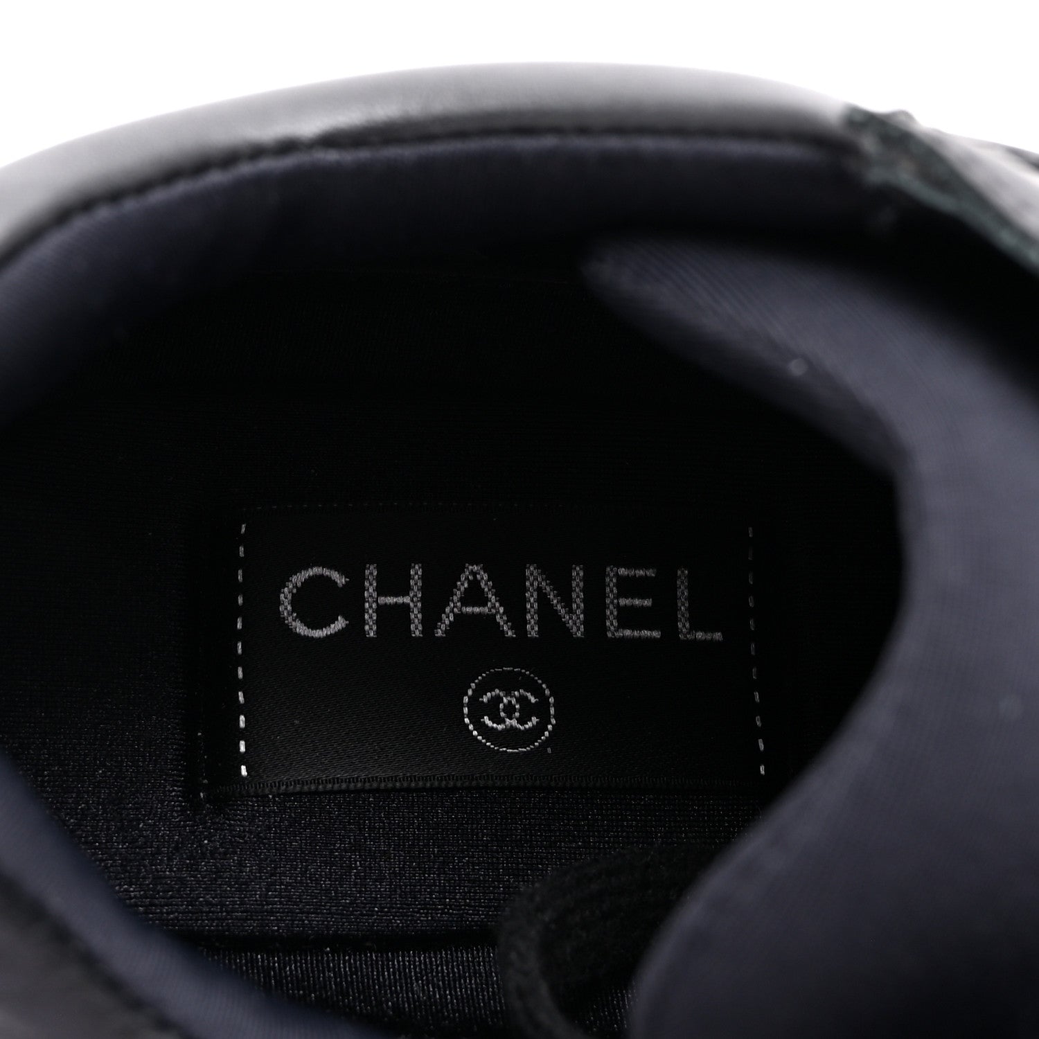Chanel Lambskin Fabric CC Uniform Sneakers 39 Black 7 of 8