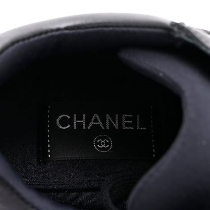 Chanel Lambskin Fabric CC Uniform Sneakers 39 Black 7 of 8