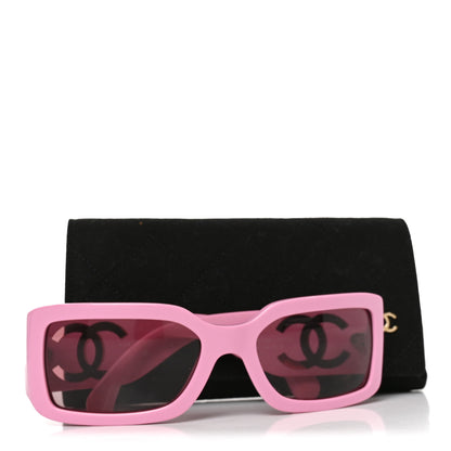 Chanel Acetate Polarized Rectangle Sunglasses 5526-A Pink 7 of 7