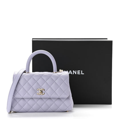 Chanel Caviar Quilted Mini Coco Handle Flap Light Purple 11 of 11