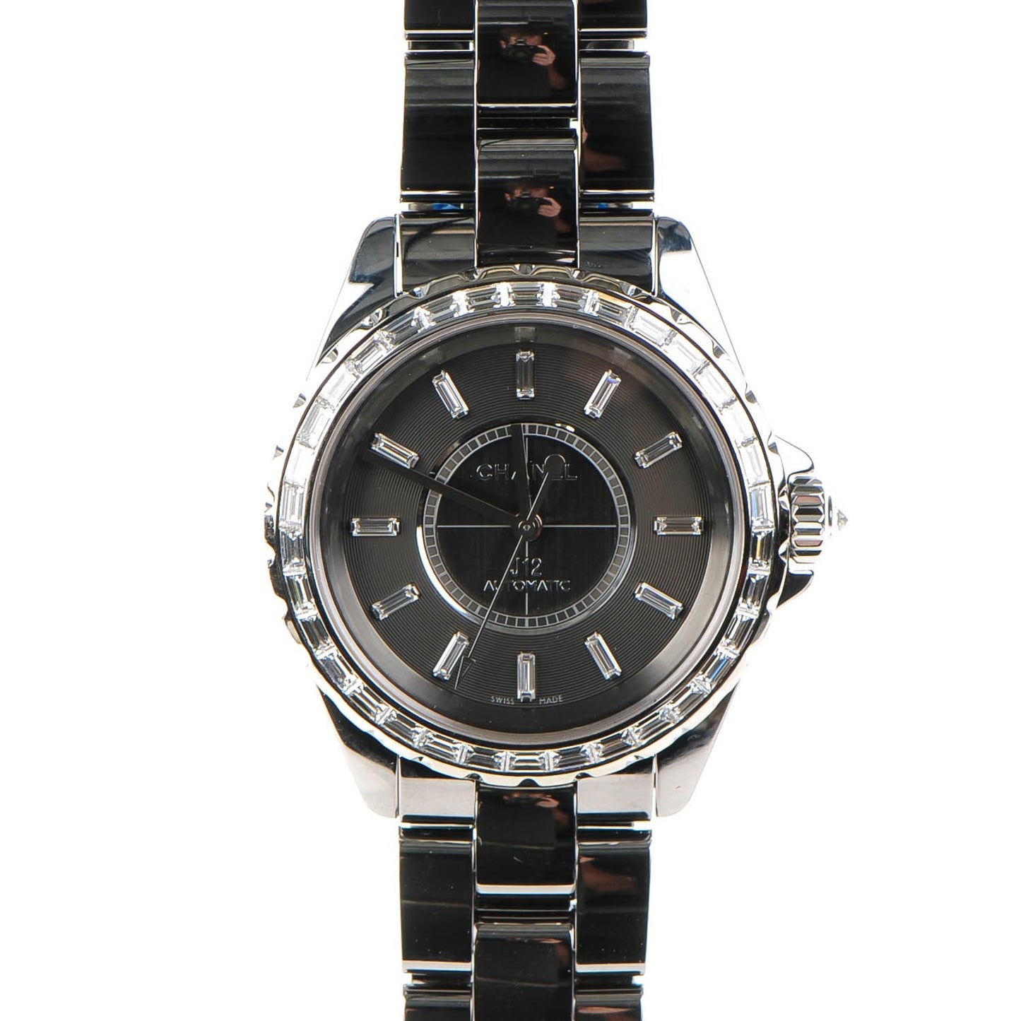 Titanium Ceramic Diamond Baguette 38mm J12 Automatic Watch