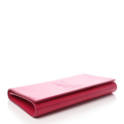 Saint Laurent Calfskin Monogram Large Belle De Jour Clutch Lipstick Fuchsia 4 of 7