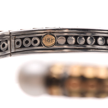 John Hardy Sterling Silver 18K Yellow Gold Pearl Dot Bangle 5 of 7