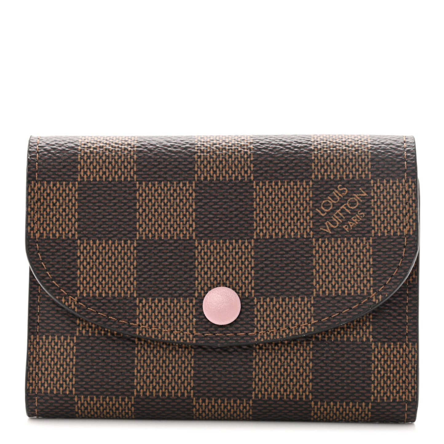 Damier Ebene Rosalie Coin Purse Rose Ballerine