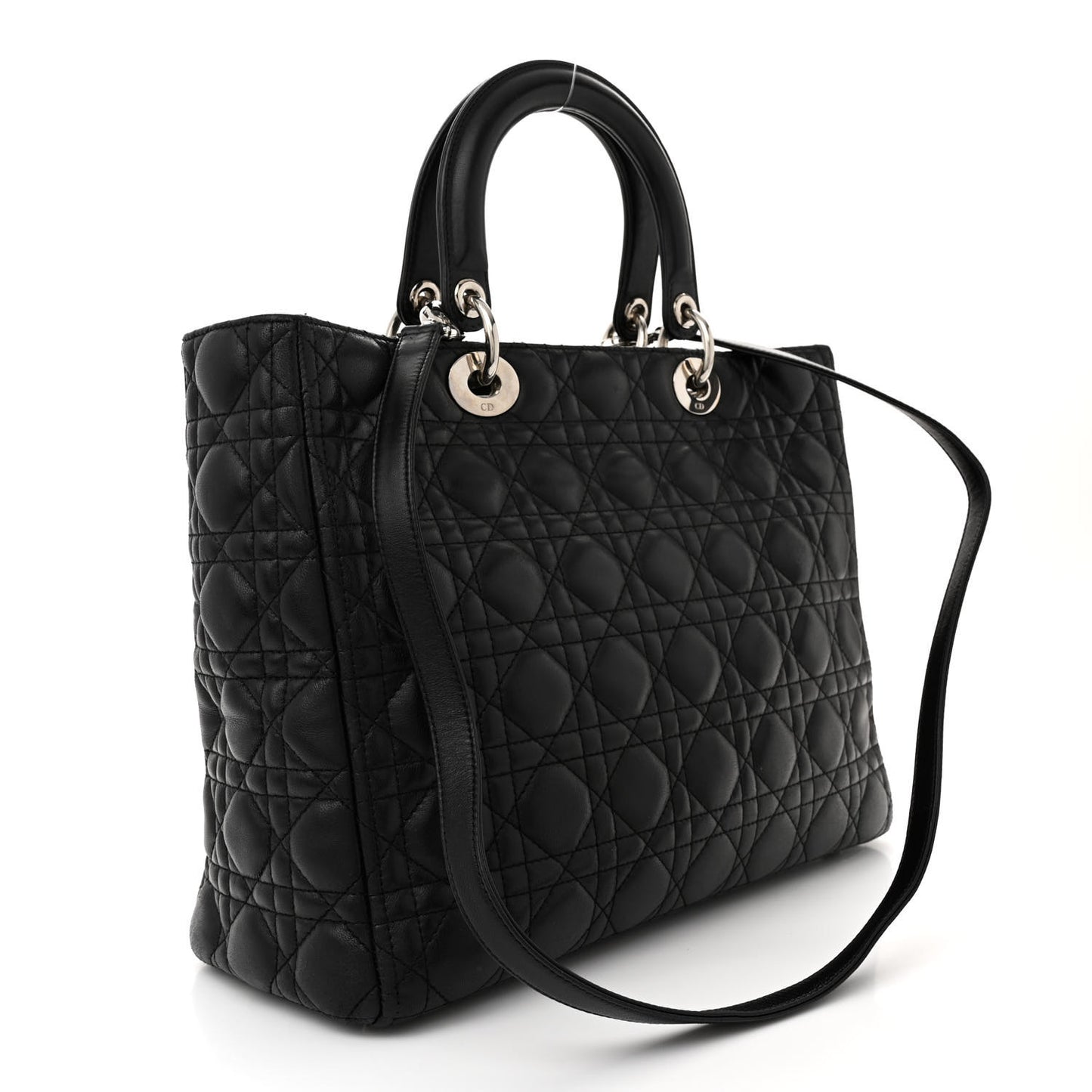 Lambskin Cannage Large Lady Dior Black