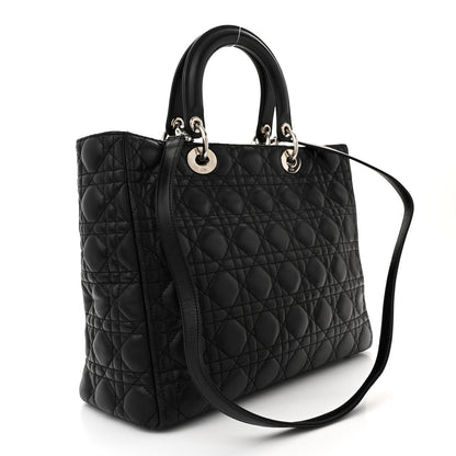 Christian Dior Lambskin Cannage Large Lady Dior Black 3 of 13