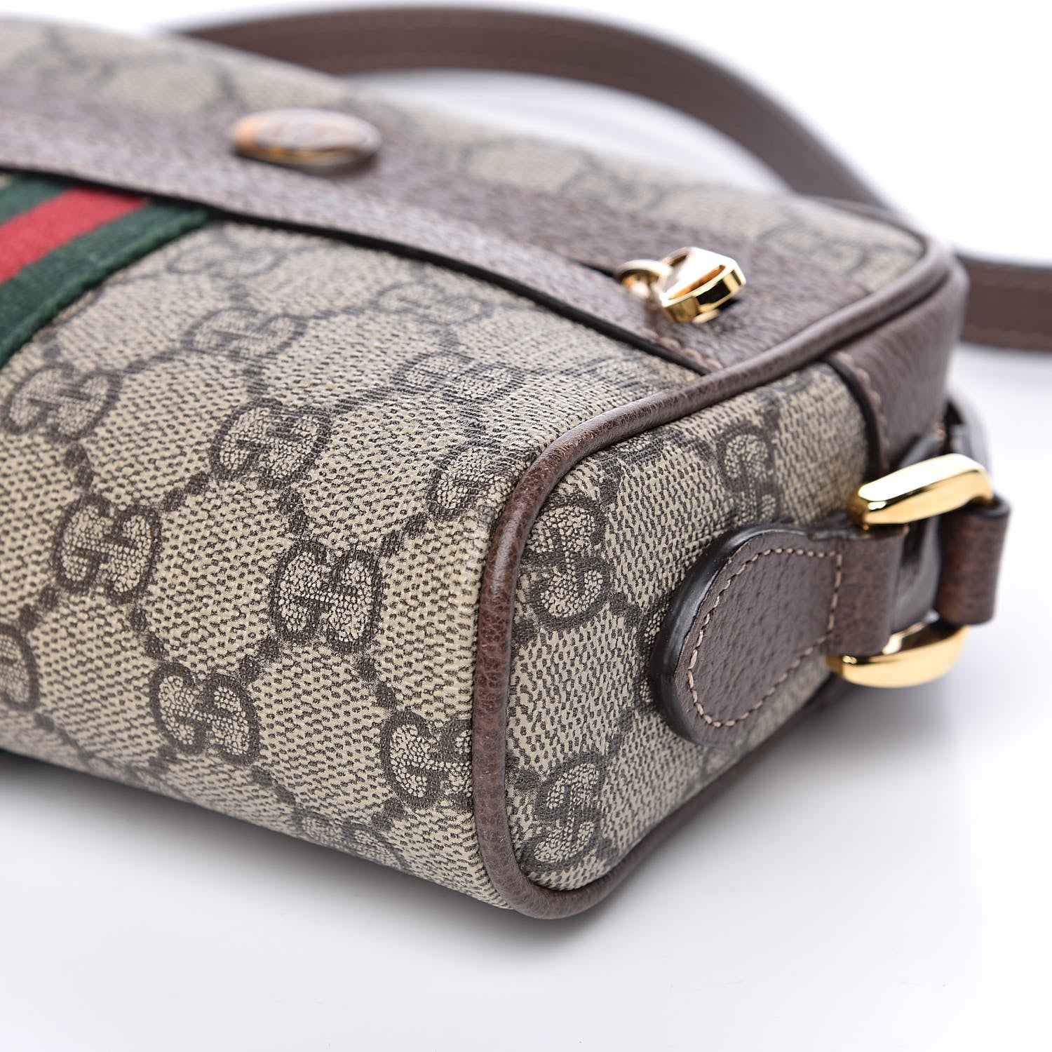 Gucci GG Supreme Monogram Web Mini Ophidia Shoulder Bag Brown 9 of 9