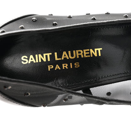 Saint Laurent Rhinestone Mesh 105 Anja Pumps 37 Black 7 of 8