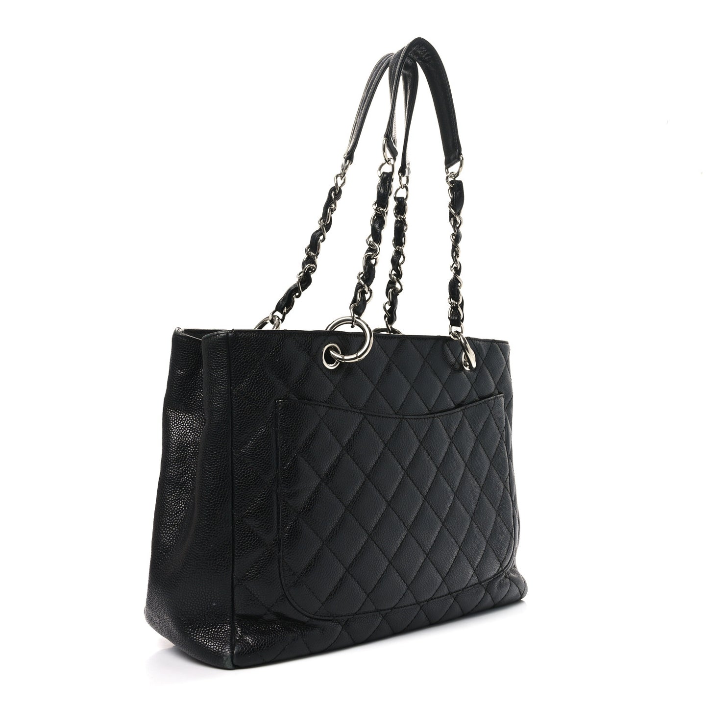 Caviar Quilted Grand Shopping Tote GST Black