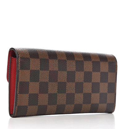 Louis Vuitton Damier Ebene Emilie Wallet Red 3 of 8
