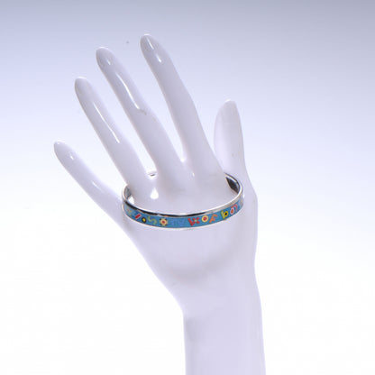 Hermes Enamel Narrow Printed Bracelet Tohu Bohu Bleu 65 2 of 5