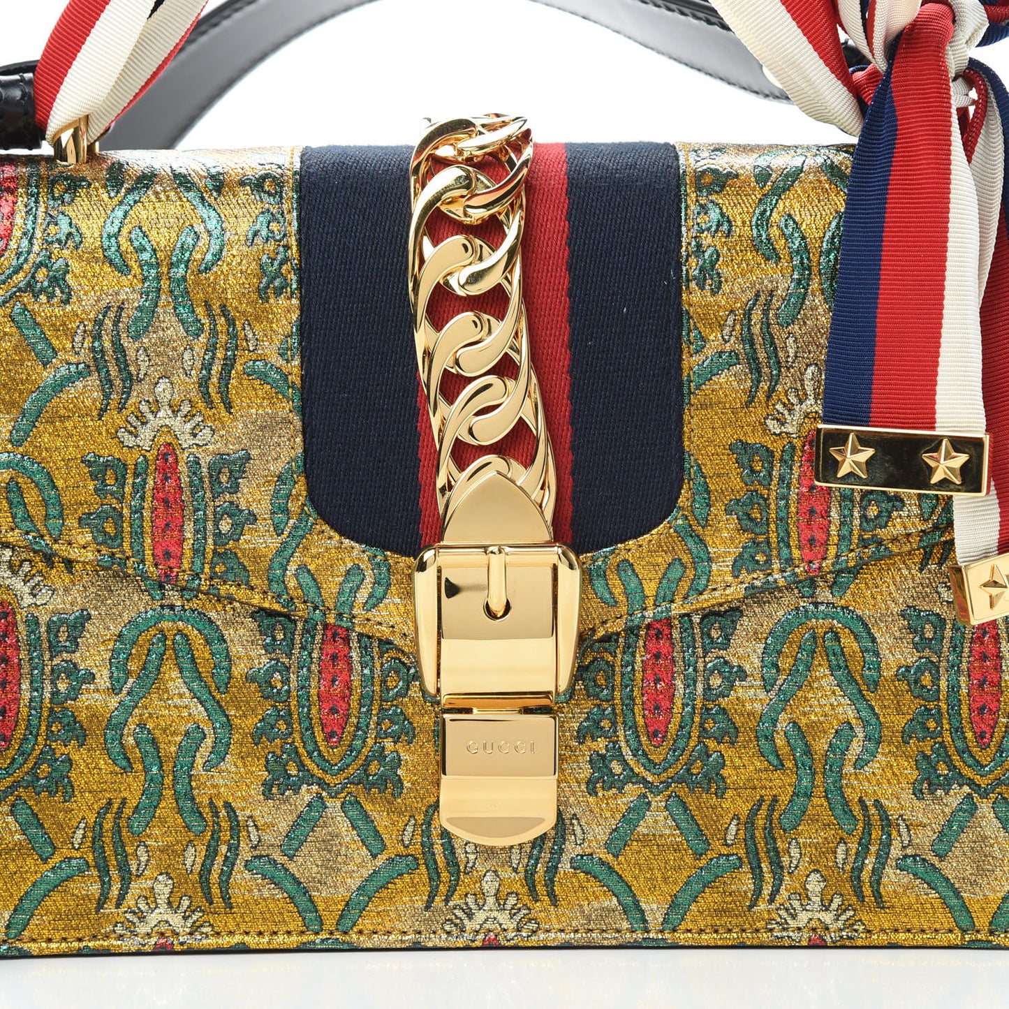 Iridescent Brocade Small Sylvie Shoulder Bag Gold