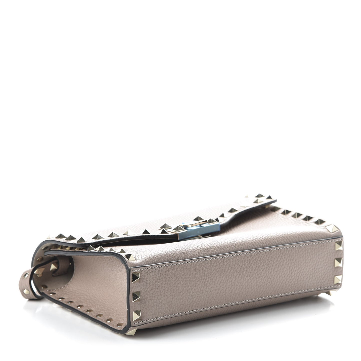 Pebbled Calfskin Medium Rockstud Flip Lock Crossbody Bag Poudre