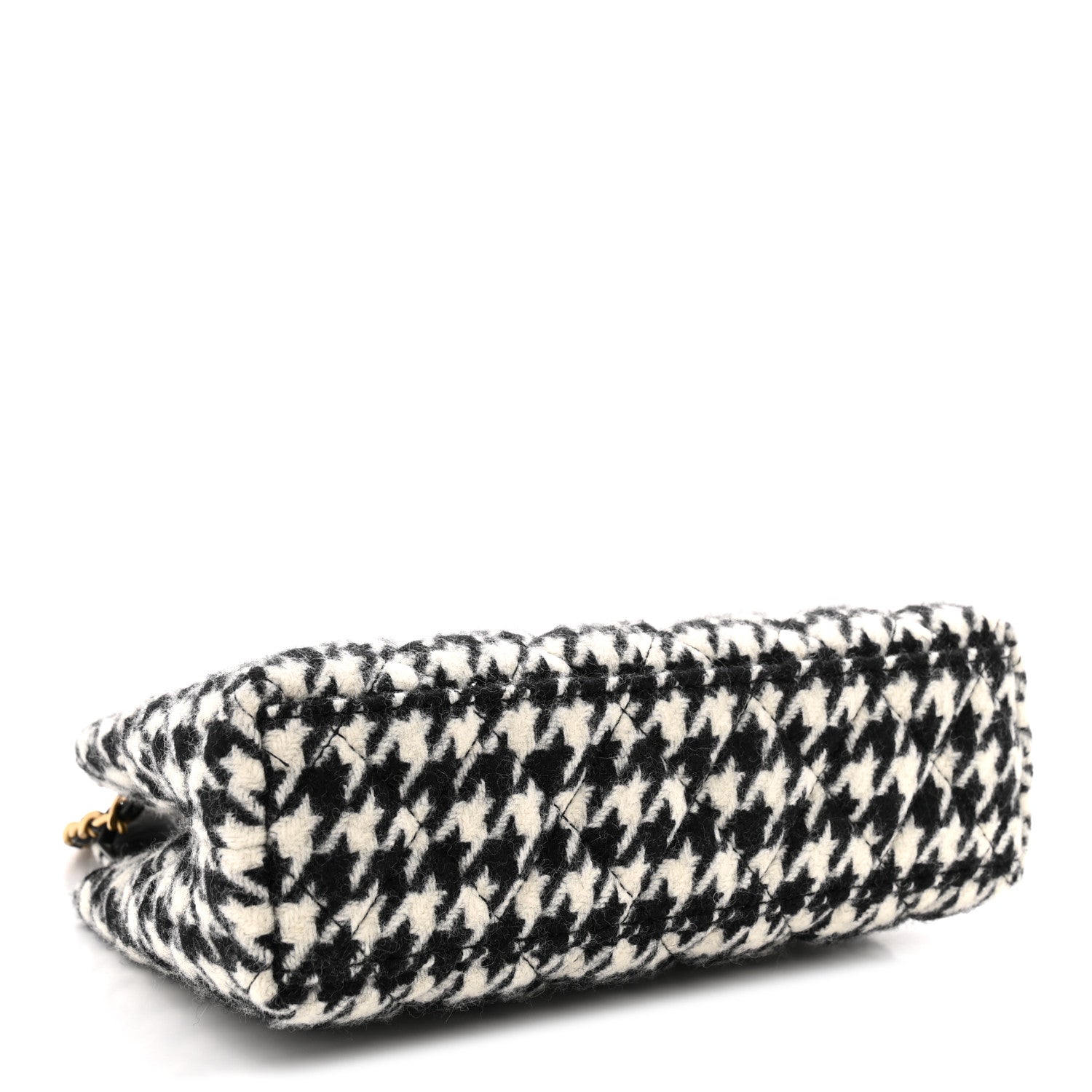 Chanel Tweed Houndstooth Quilted Nano Kelly Shopper Black White 4 of 11