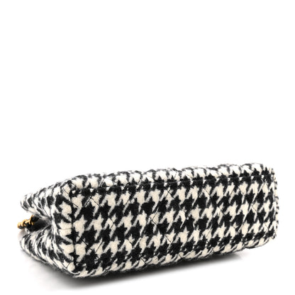 Chanel Tweed Houndstooth Quilted Nano Kelly Shopper Black White 4 of 11