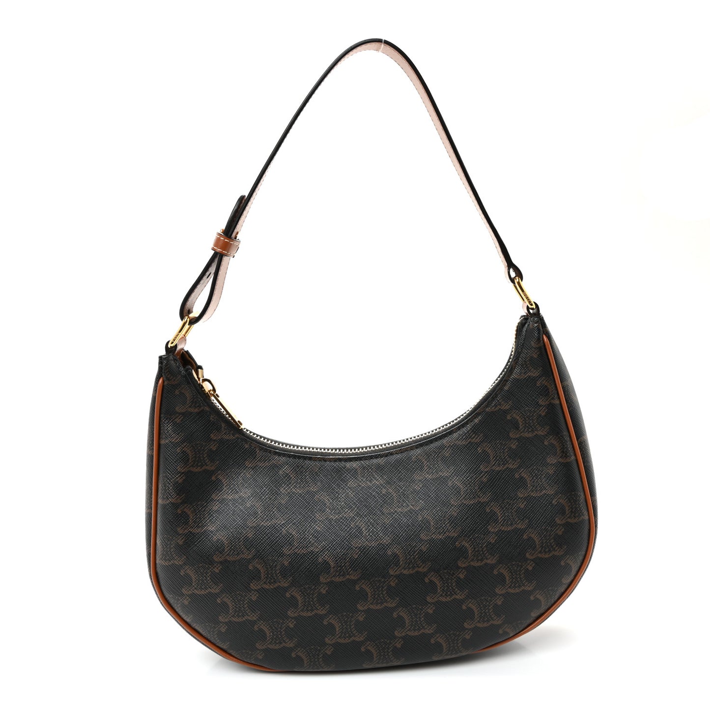 Triomphe Canvas Calfskin Ava Shoulder Bag Tan