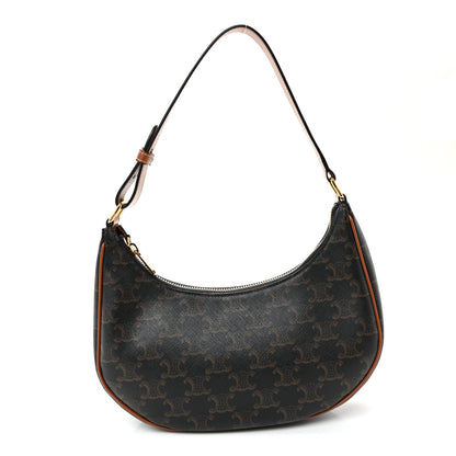 Celine Triomphe Canvas Calfskin Ava Shoulder Bag Tan 1 of 10