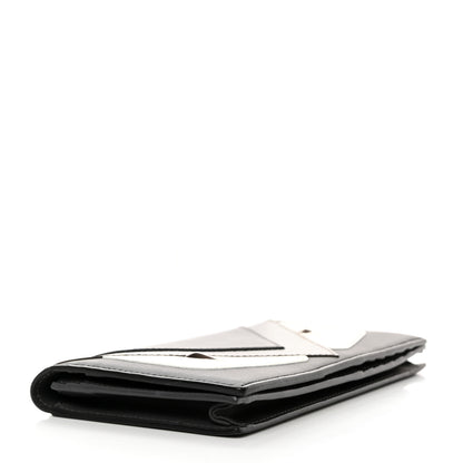 Fendi Vitello Century Elite Monster Eyes Continental Wallet Asfalto Graphite 4 of 9