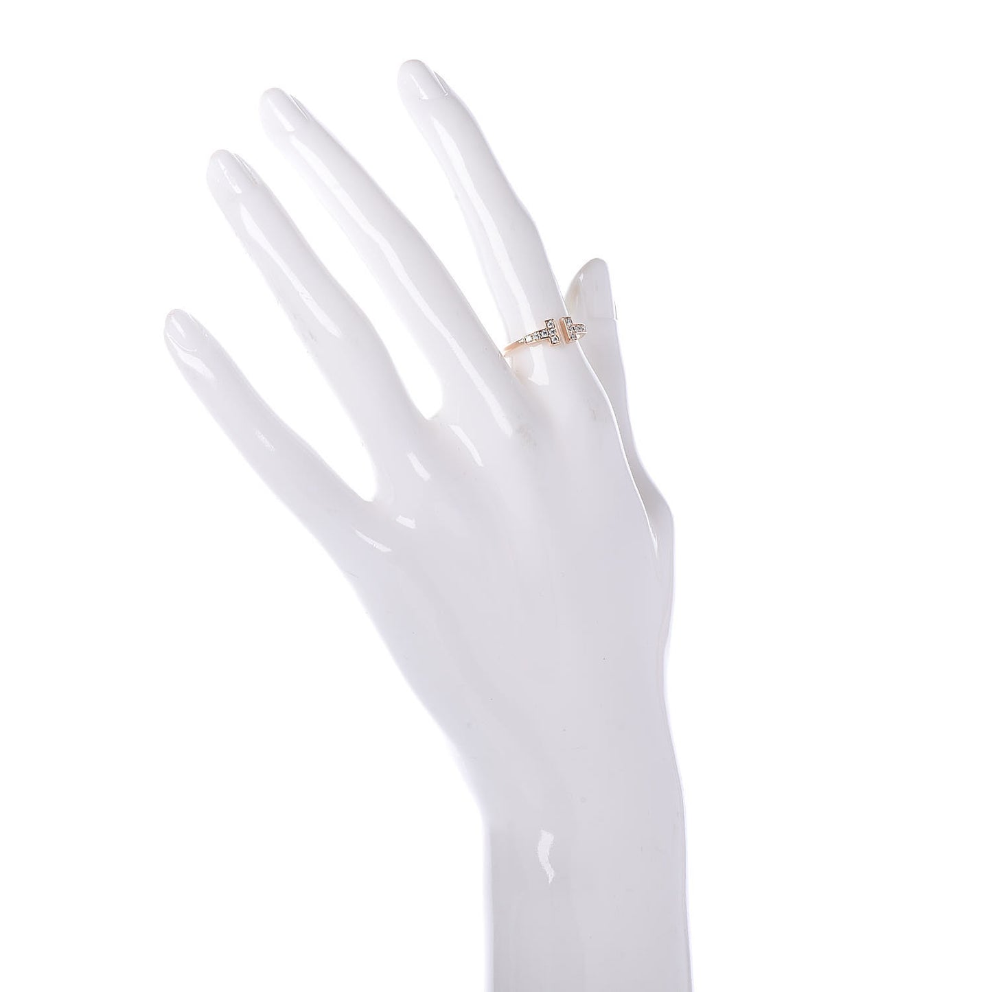 18K Rose Gold Diamond T Wire Ring 50 5.5