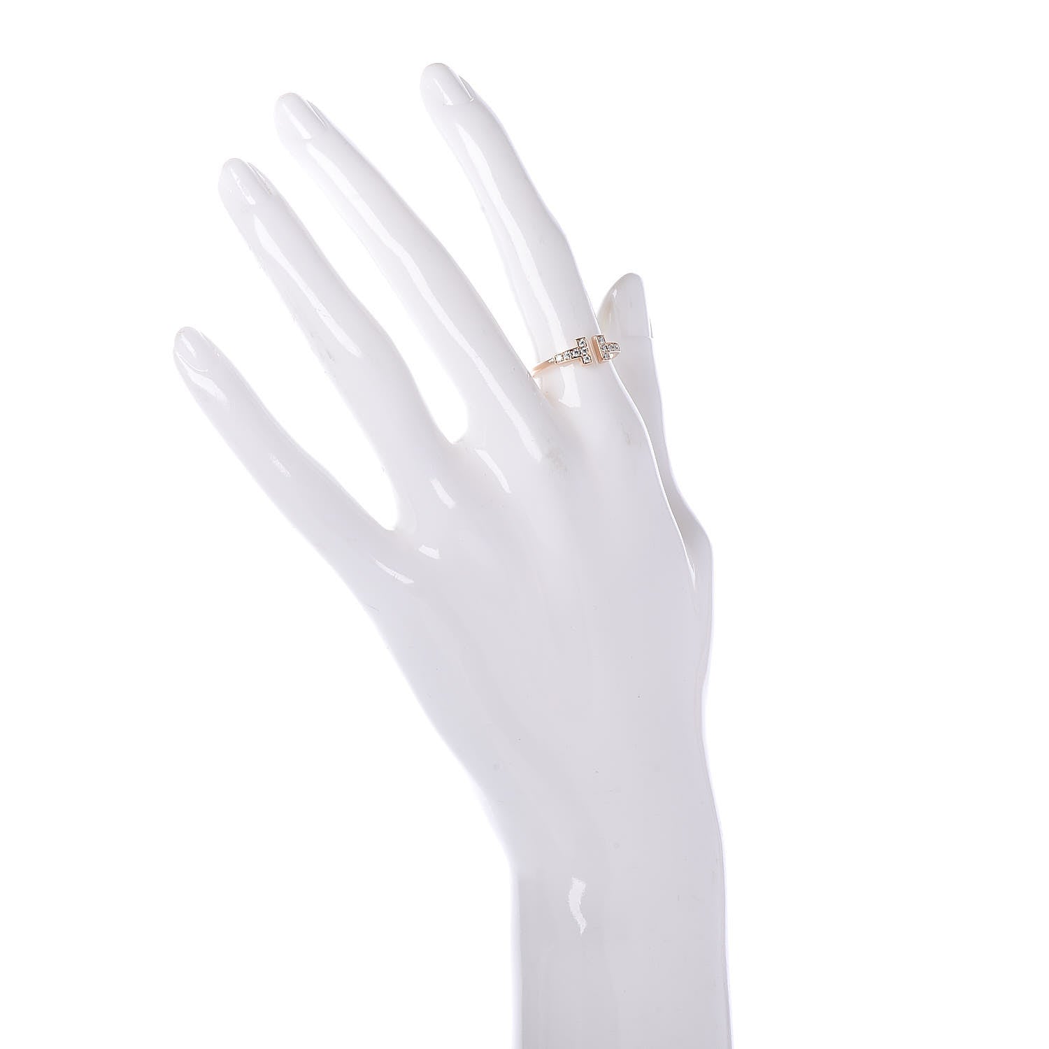 Tiffany 18K Rose Gold Diamond T Wire Ring 50 5.5 2 of 5