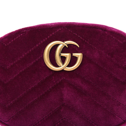Gucci Velvet Matelasse GG Marmont Belt Bag 85 34 Fuchsia Violet Cyclamen 12 of 12
