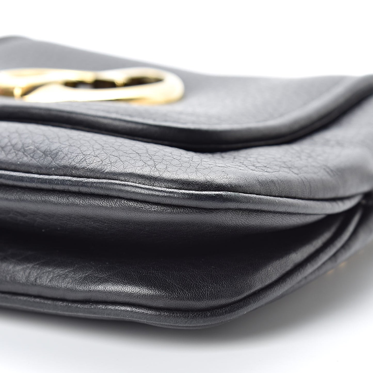 Pebbled Calfskin Small 1973 Chain Shoulder Bag Black