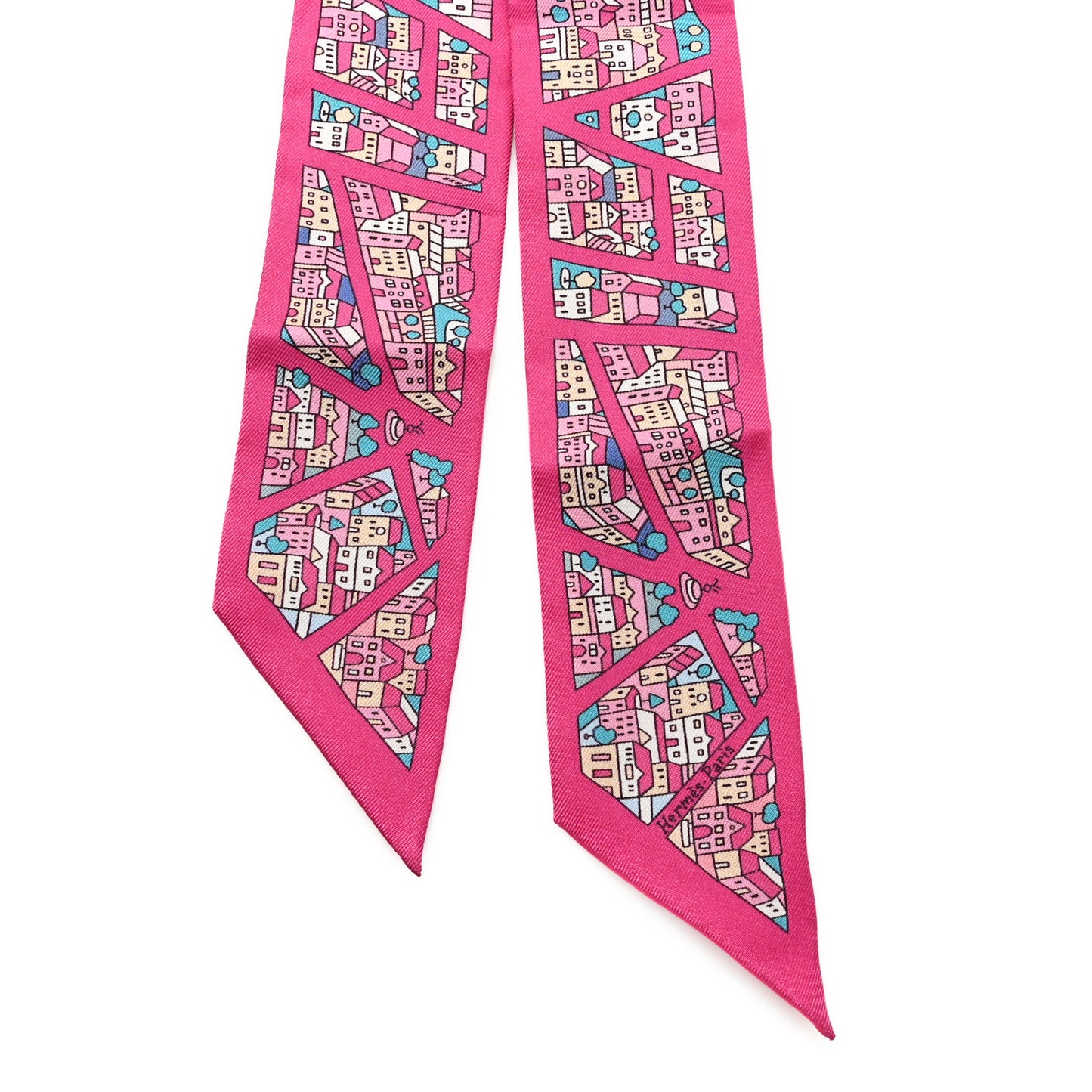 Silk Rive Droite Rive Gauche Twilly Rose Vif Turquoise Creme