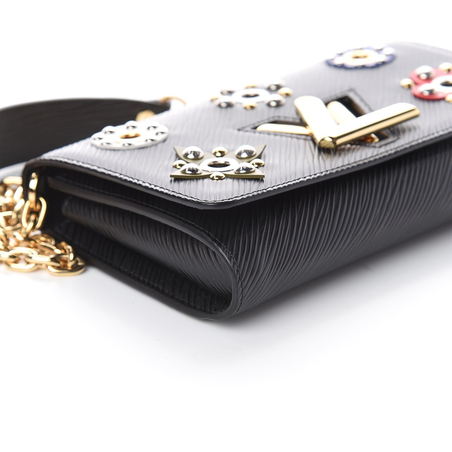 Epi Mechanical Flowers Twist Chain Wallet Black