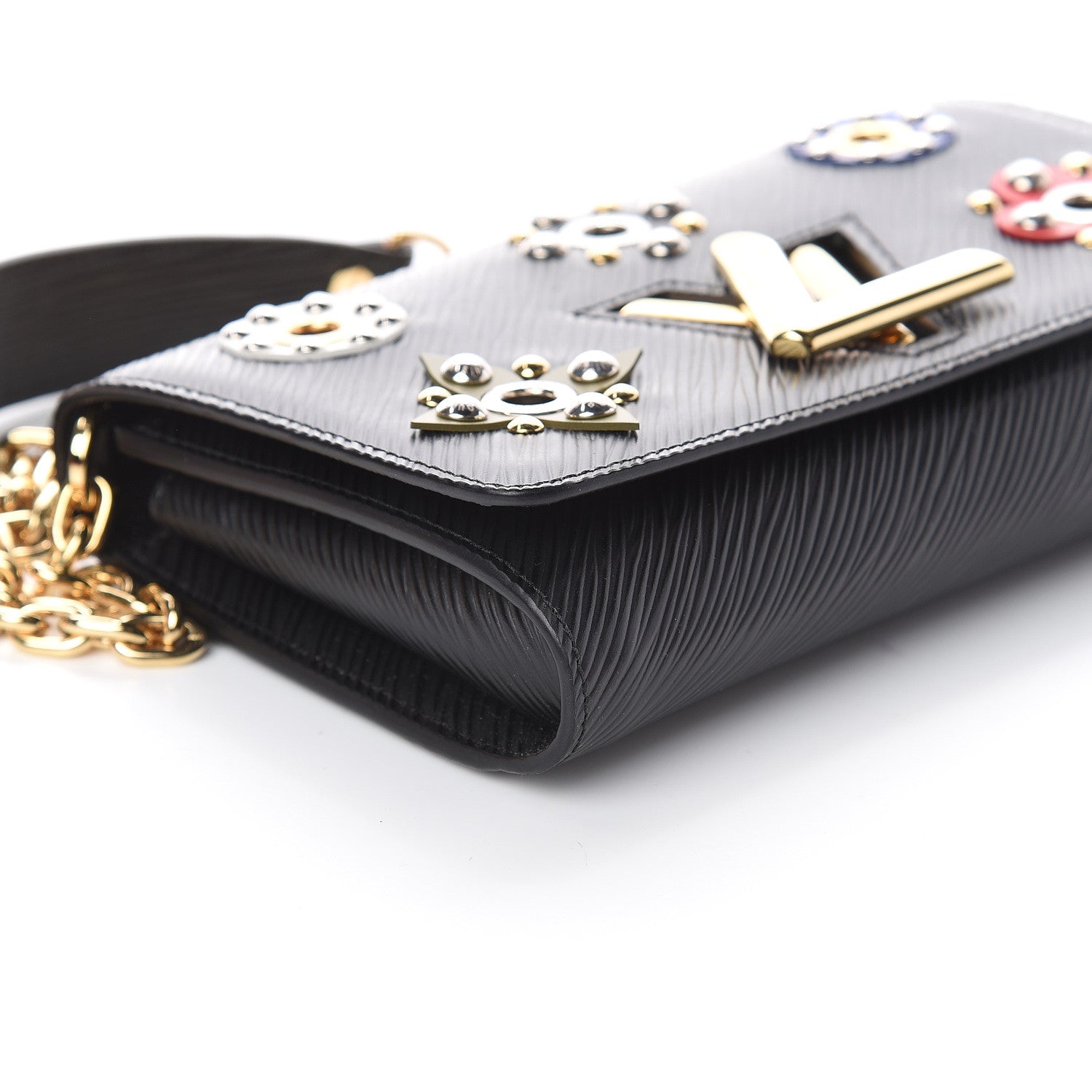 Louis Vuitton Epi Mechanical Flowers Twist Chain Wallet Black 6 of 7