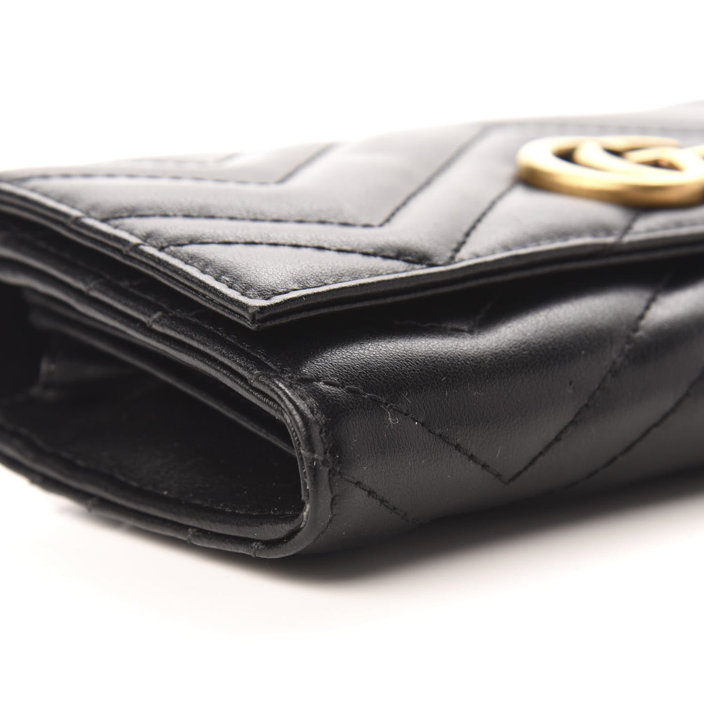 Calfskin Matelasse GG Marmont Continental Wallet Black