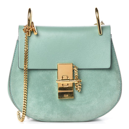 Chloe Suede Smooth Calfskin Mini Drew Shoulder Bag Happy Green 1 of 13