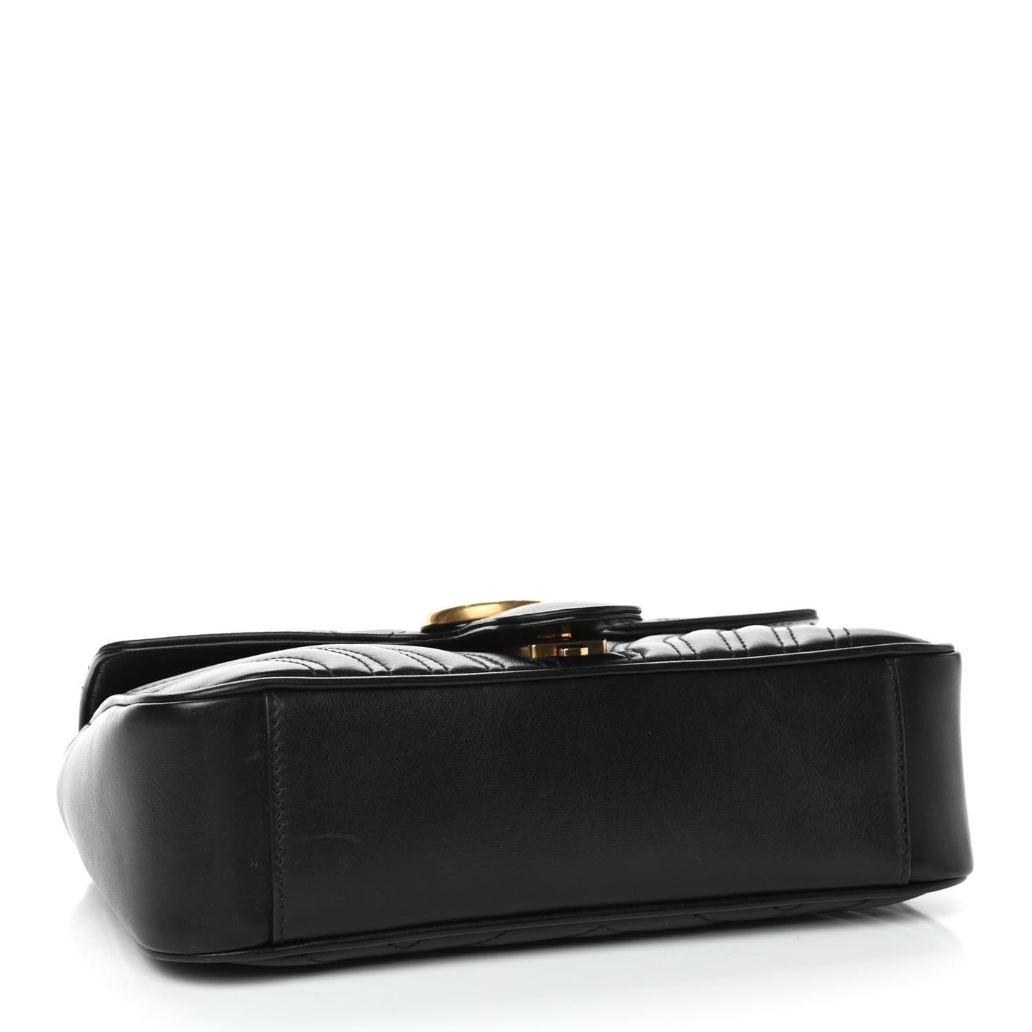 Calfskin Matelasse Small GG Marmont Shoulder Bag Black