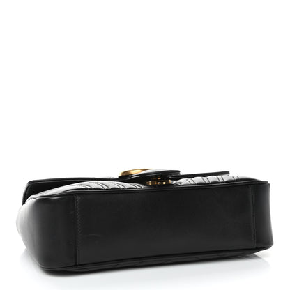 Gucci Calfskin Matelasse Small GG Marmont Shoulder Bag Black 3 of 4
