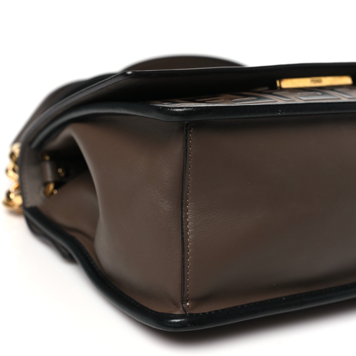 Fendi Vitello Century F is Fendi Bi-Color FF 1974 Embossed Kan I Shoulder Bag Maya Black 9 of 10