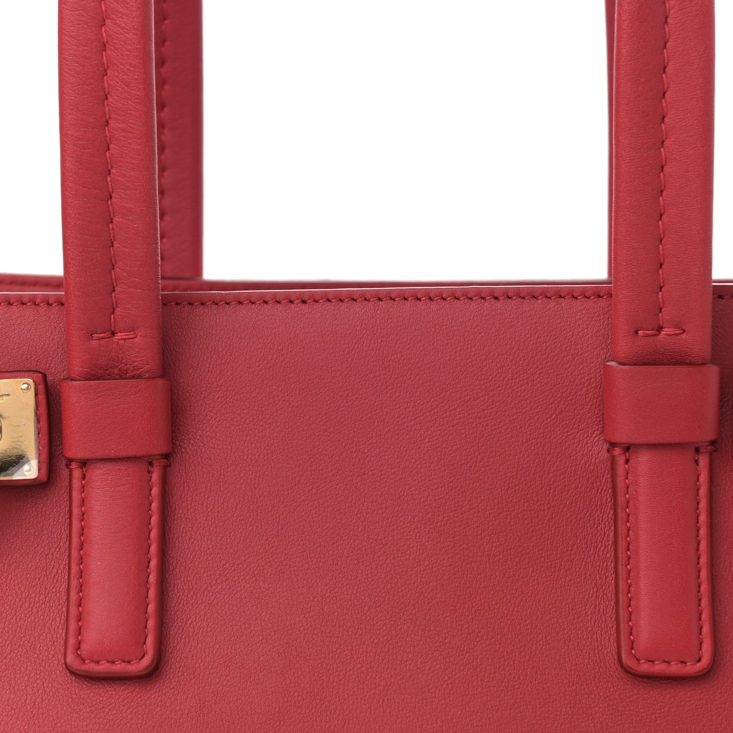 Calfskin Small Verve Double Zip Tote Rosso