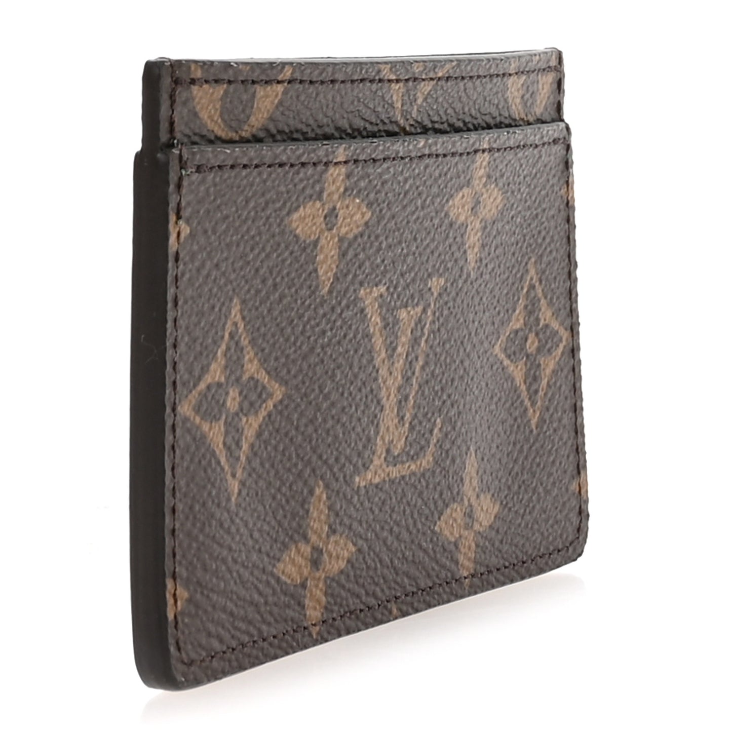 Monogram Calfskin Simple Card Holder Blue Green