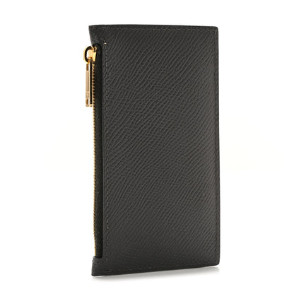 Celine Grained Calfskin Zipped Card Holder Grey 3 of 9