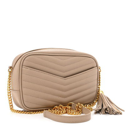 Saint Laurent Grain De Poudre Matelasse Monogram Mini Lou Camera Bag Dark Beige 3 of 10