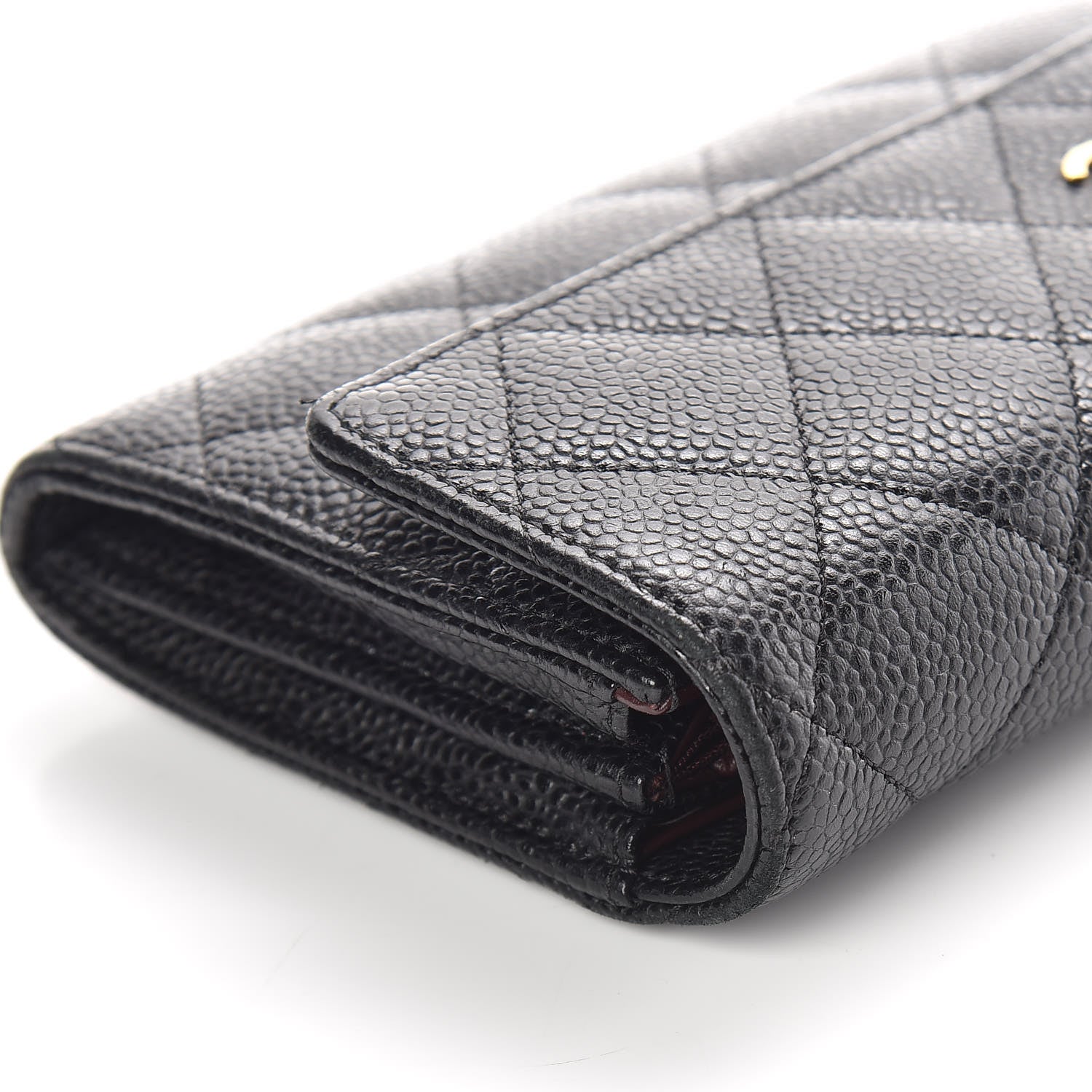 Chanel Caviar Quilted Large Gusset Flap Wallet Black 7 of 12