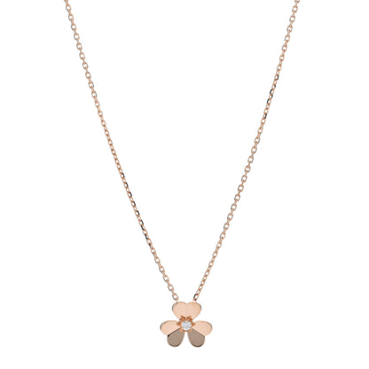 Van Cleef & Arpels 18K Rose Gold Diamond Small Frivole Pendant Necklace 1 of 5