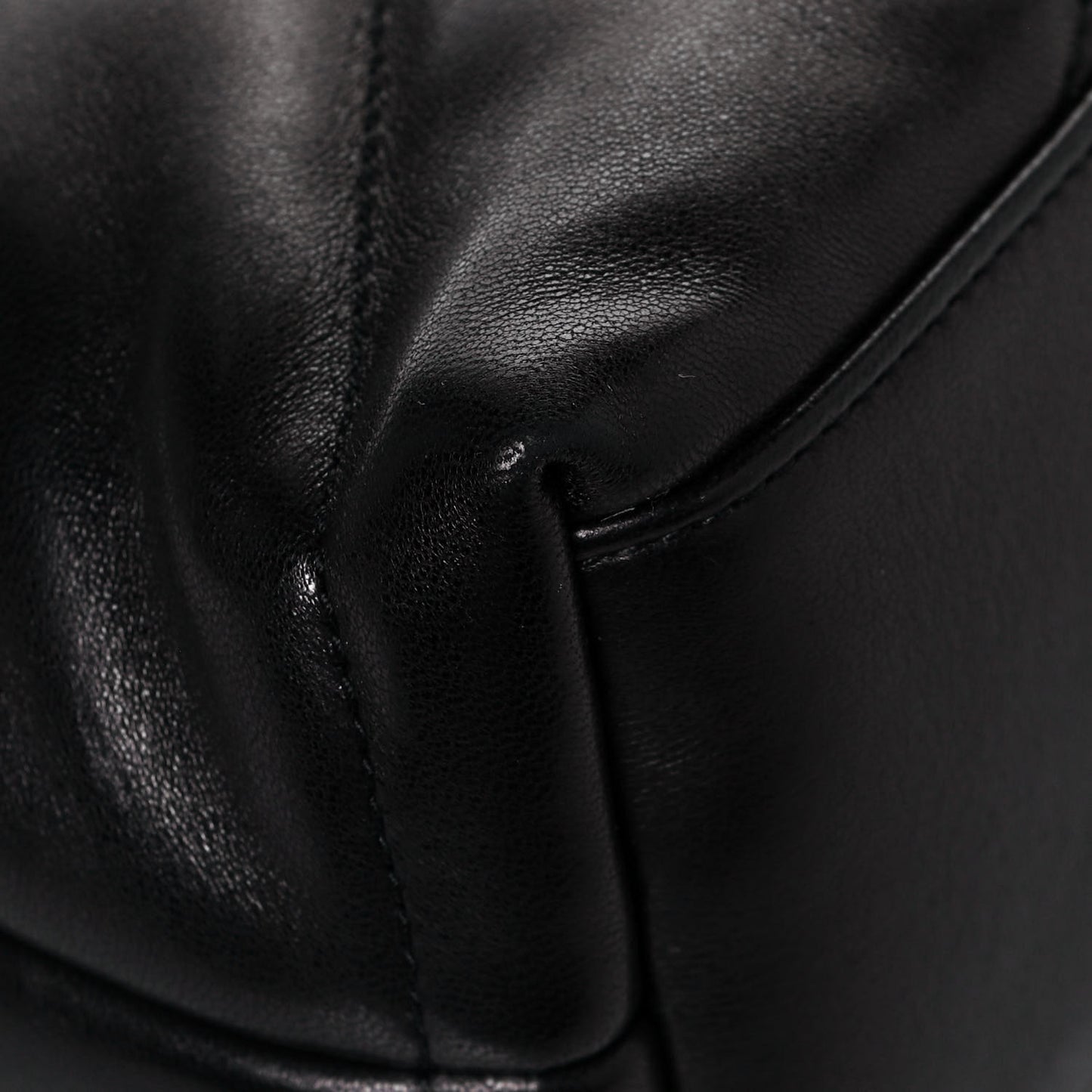 Lambskin Quilted Small Loulou Puffer Monogram Chain Satchel Black