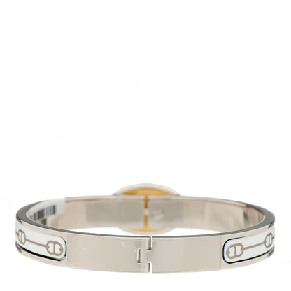 Hermes Enamel Mini Farandole Clic Chaine D'Ancre Bracelet Platine White 2 of 5