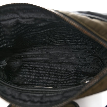 Prada Tessuto Nylon Saffiano Pocket Single Snap Buckle Messenger Flap Bag Mimetico Black 6 of 10