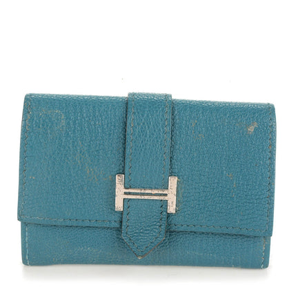 Hermes Chevre Mysore Bearn Card Holder Wallet Cobalt 1 of 7