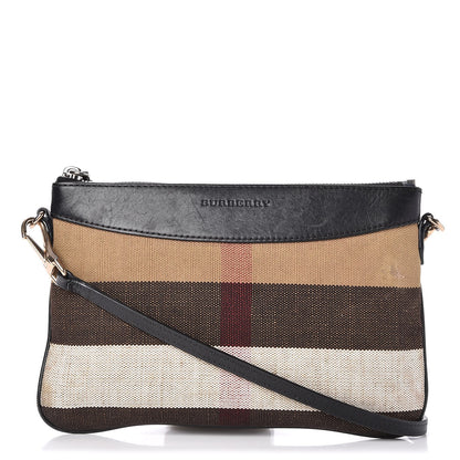 Burberry Mega Check Peyton Crossbody Clutch Bag Black 1 of 11