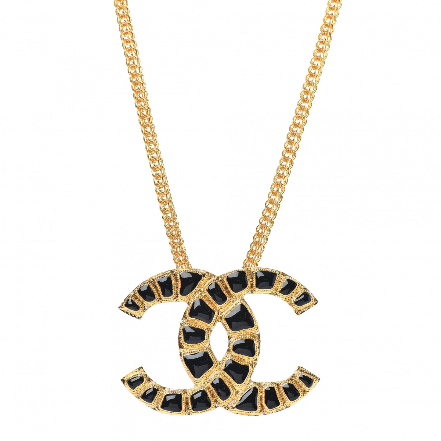 Resin Along The Nile CC Pendant Necklace Gold Black