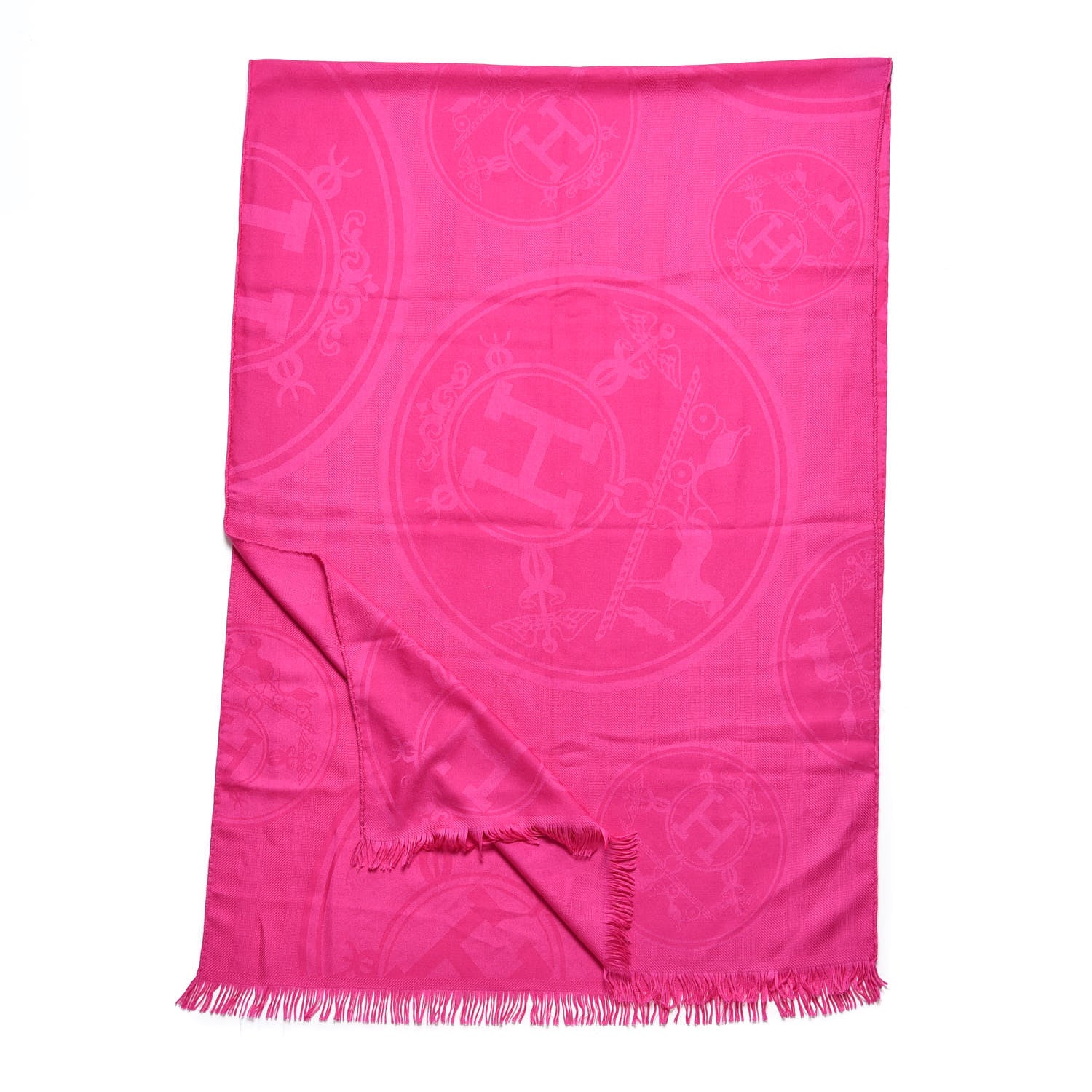 Hermes Cashmere Silk New Libris Stole Rose Indien 3 of 5