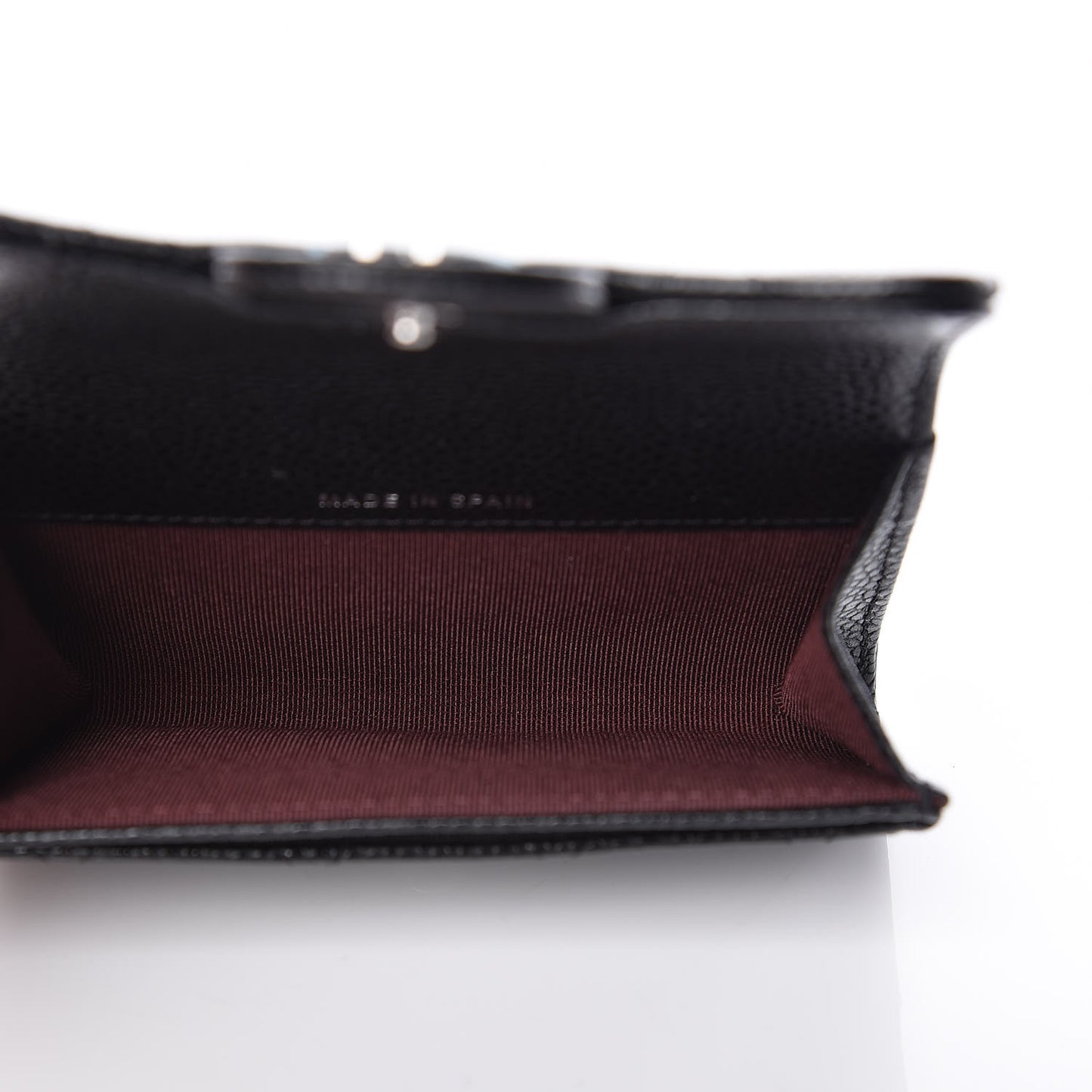 Caviar Quilted Flap Card Holder Black