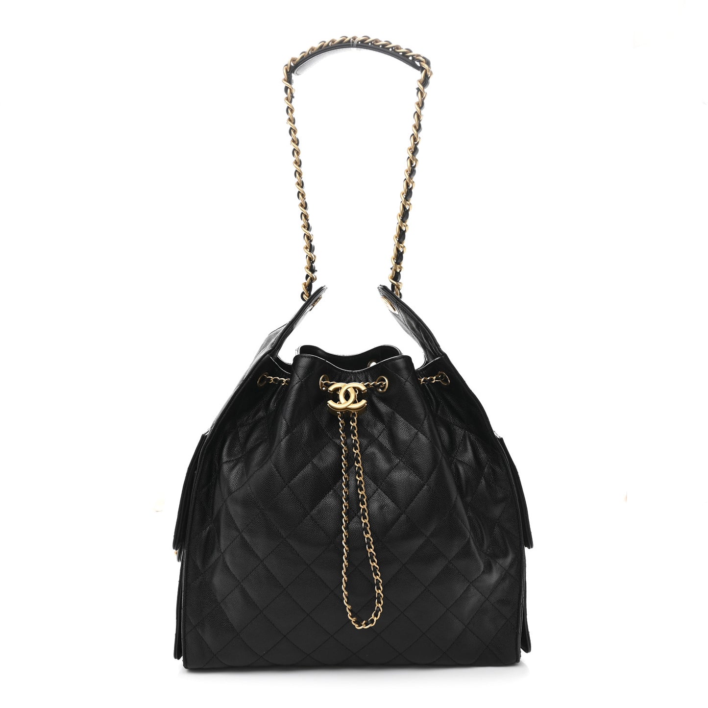 Caviar Quilted Medium Chanel 25 Handbag Black
